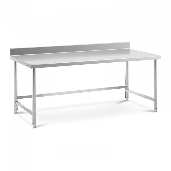 Stainless Steel Work Table - 200 x 90 cm - upstand - 100 kg bearing capacity - Royal Catering