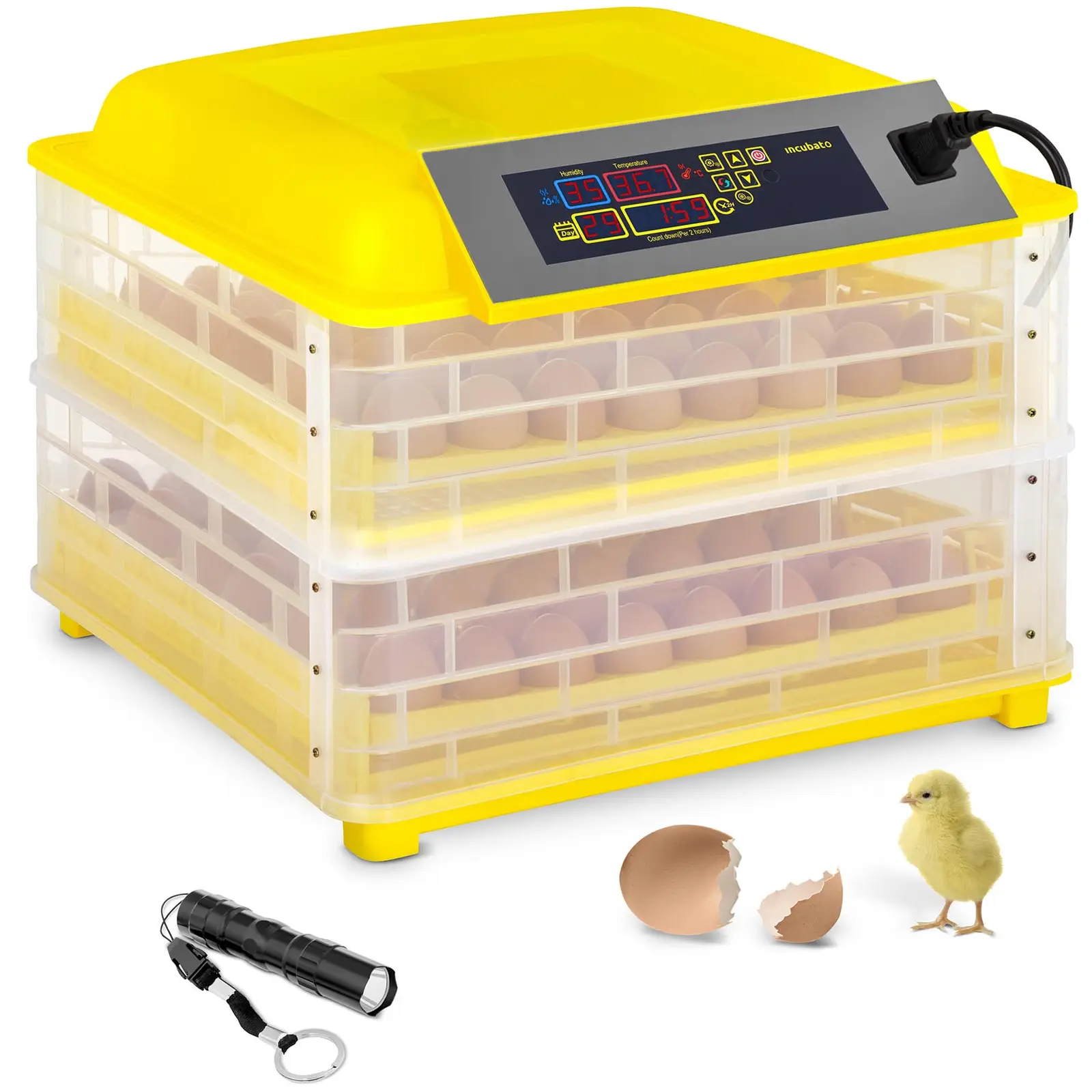 Egg Incubator - 112 eggs - incl. egg candler - fully automatic