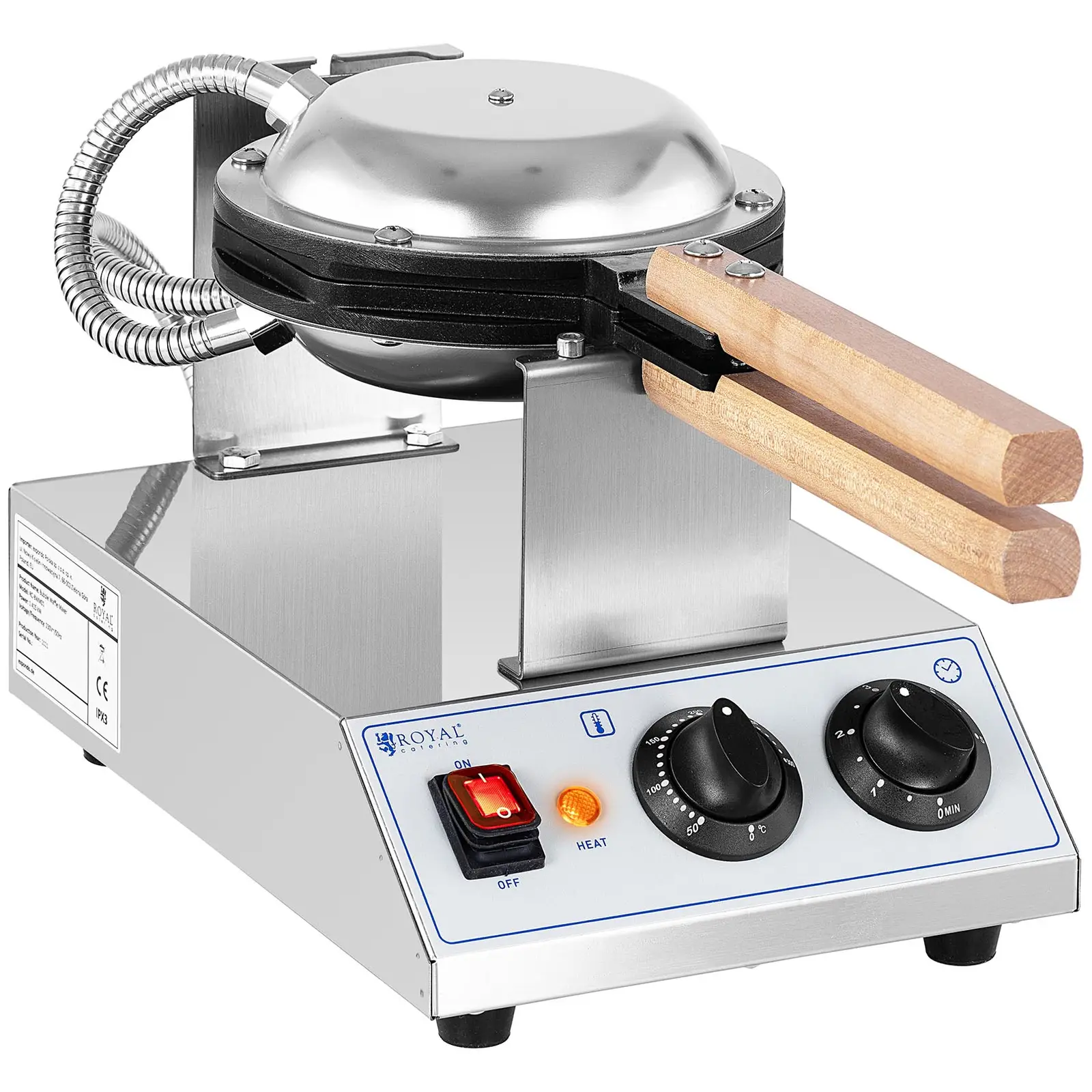 Bubble Waffle Maker - 1,415 W - Royal Catering - 50 - 250 ° C - Timer: 0 - 5 min