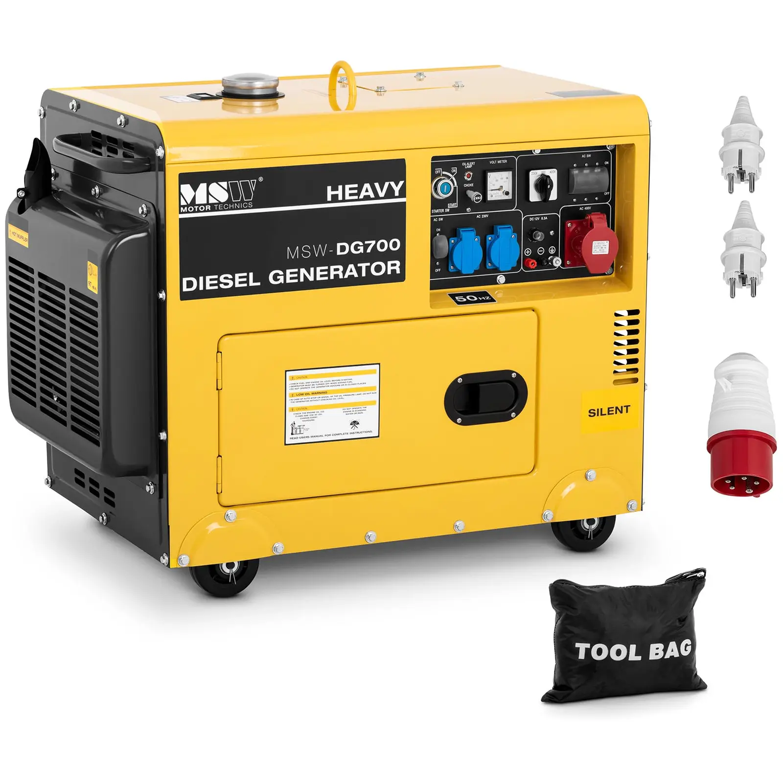 Emergency Generator 3-phase Silent Diesel with electric start - 5500 W - 7 HP - tank 14.5 L - 230/400 V