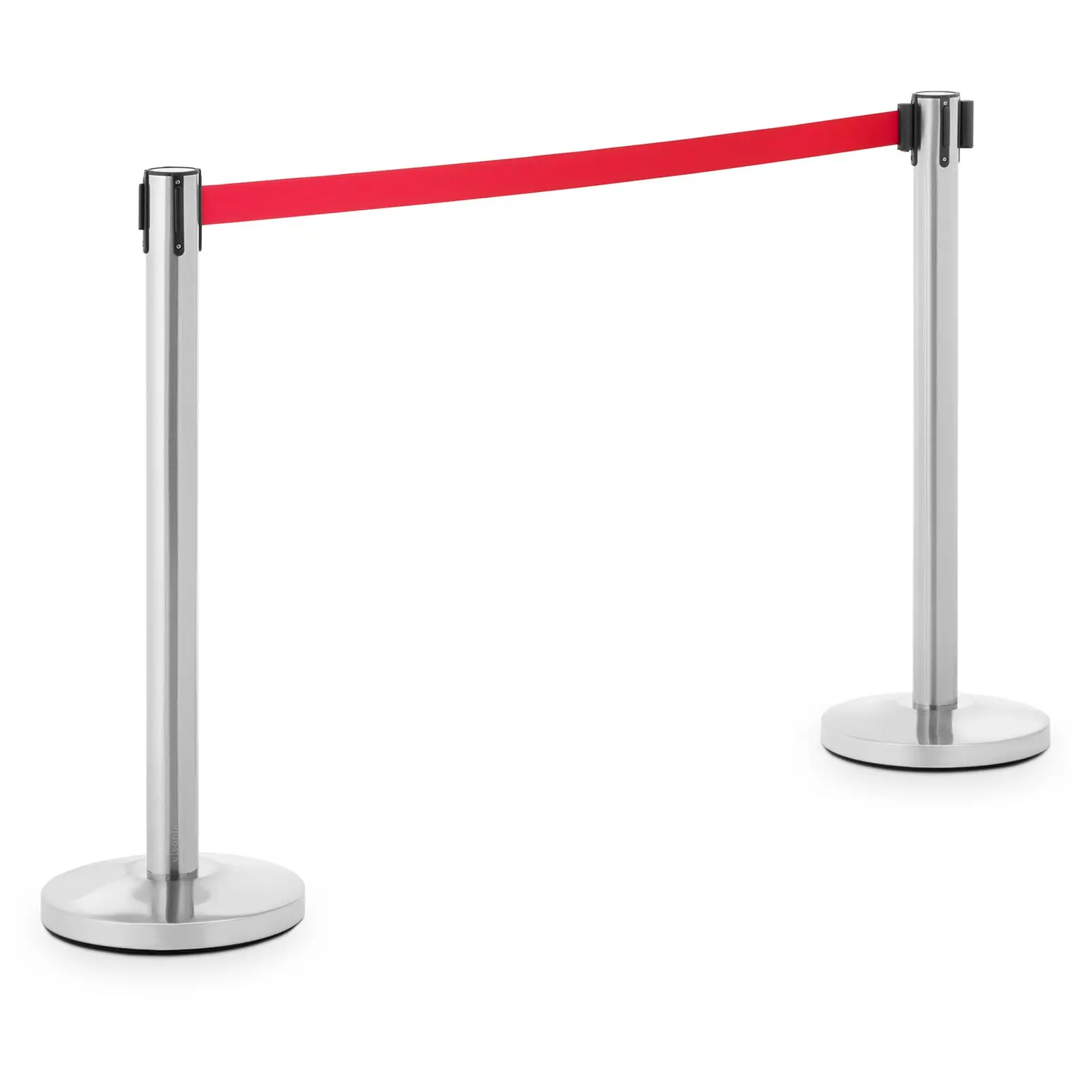 2 Barrier Posts with strap - 200 cm - brushed stainless steel