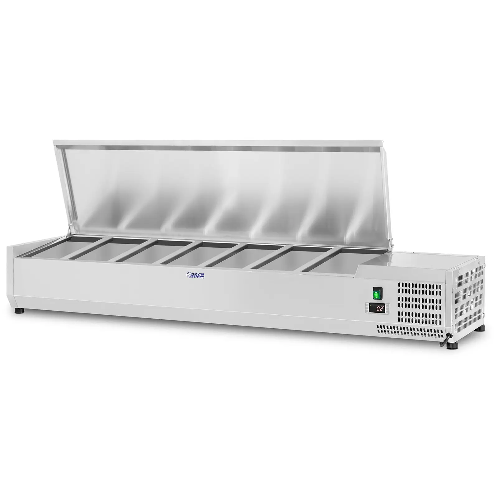 Countertop Refrigerated Display Case - 150 x 33 cm - 7 GN 1/4 Containers