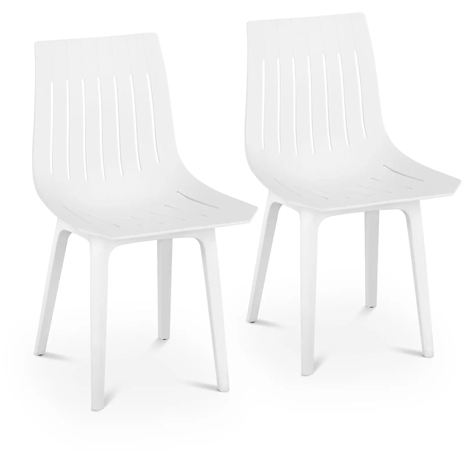 Chair - set of 2 - up to 150 kg - seat 47 x 42 cm - white