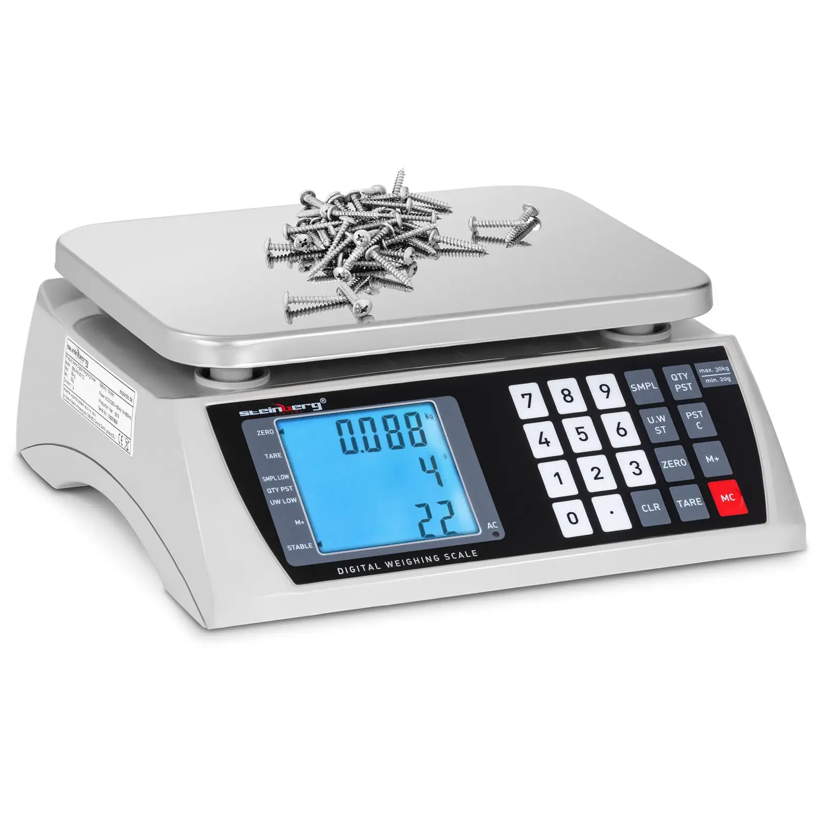 Counting Scale - 30 kg / 1 g - LCD - battery 72 hrs