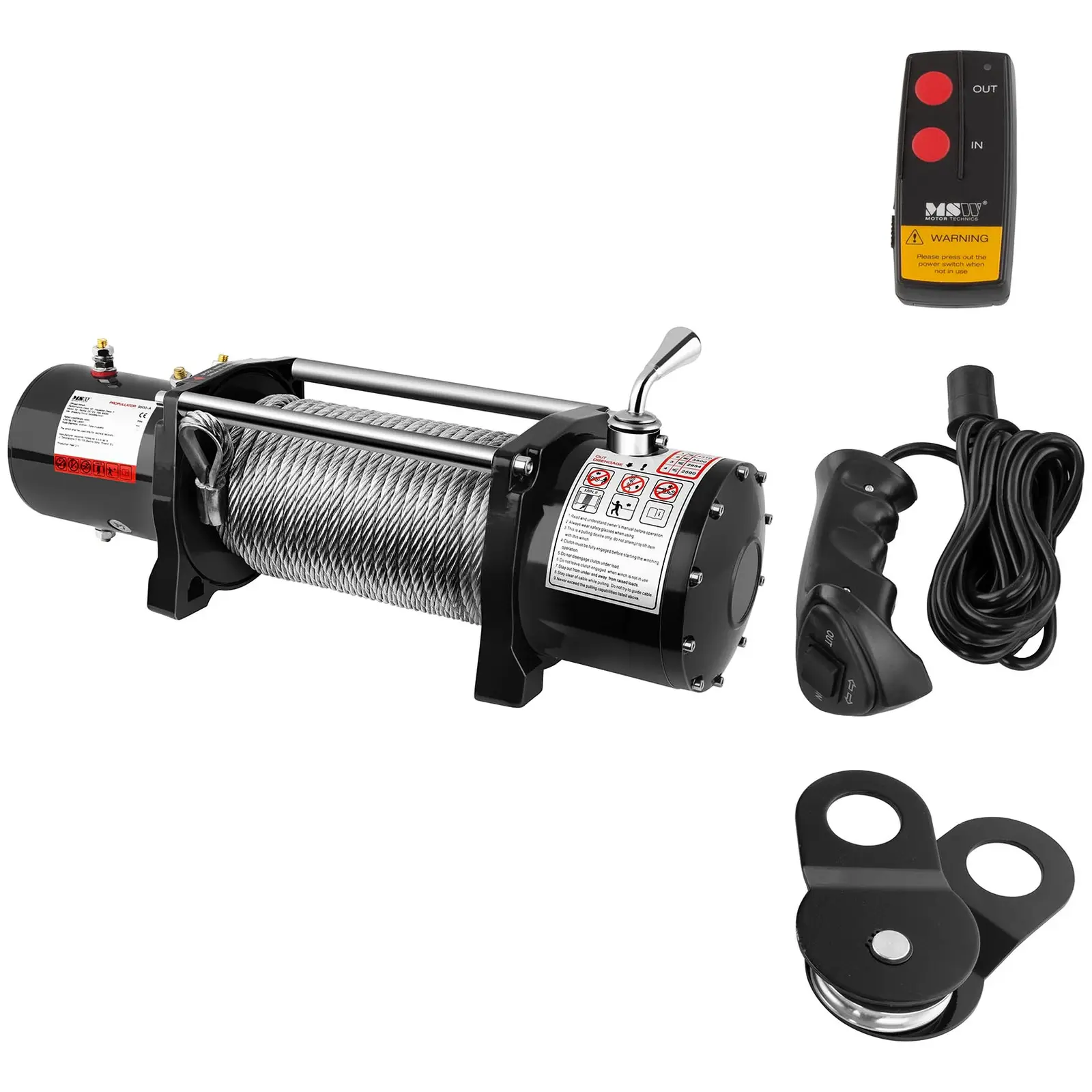 Electric Winch - 4.310 kg - 9,500 lbs - Incl. Pulley