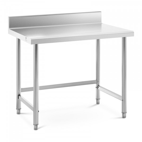 Stainless steel table - 100 x 70 cm - backsplash - 92 kg load capacity - Royal Catering