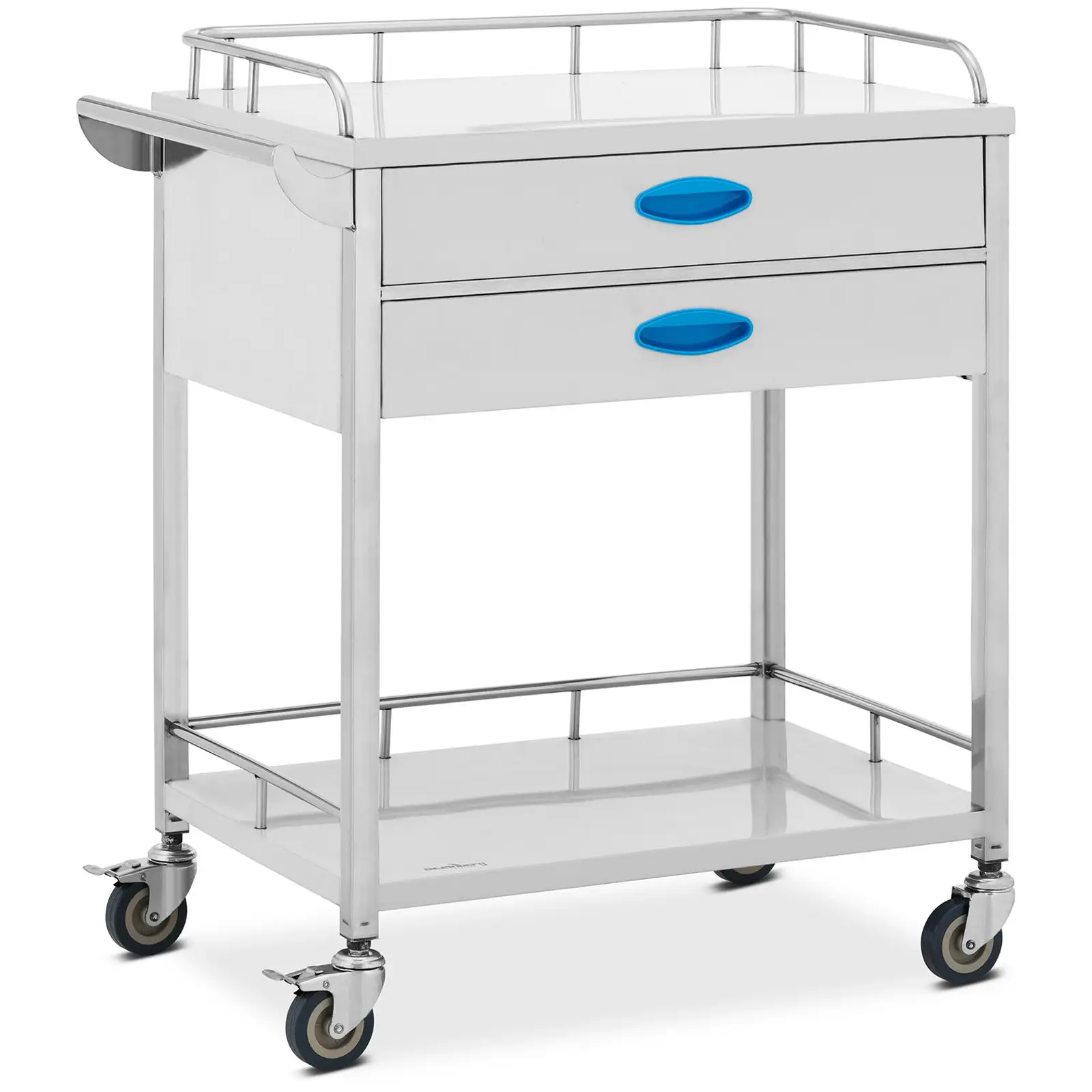 Laboratory Trolley - stainless steel - 2 shelves each 60 x 41 x 26 cm - 2 drawers - 40 kg