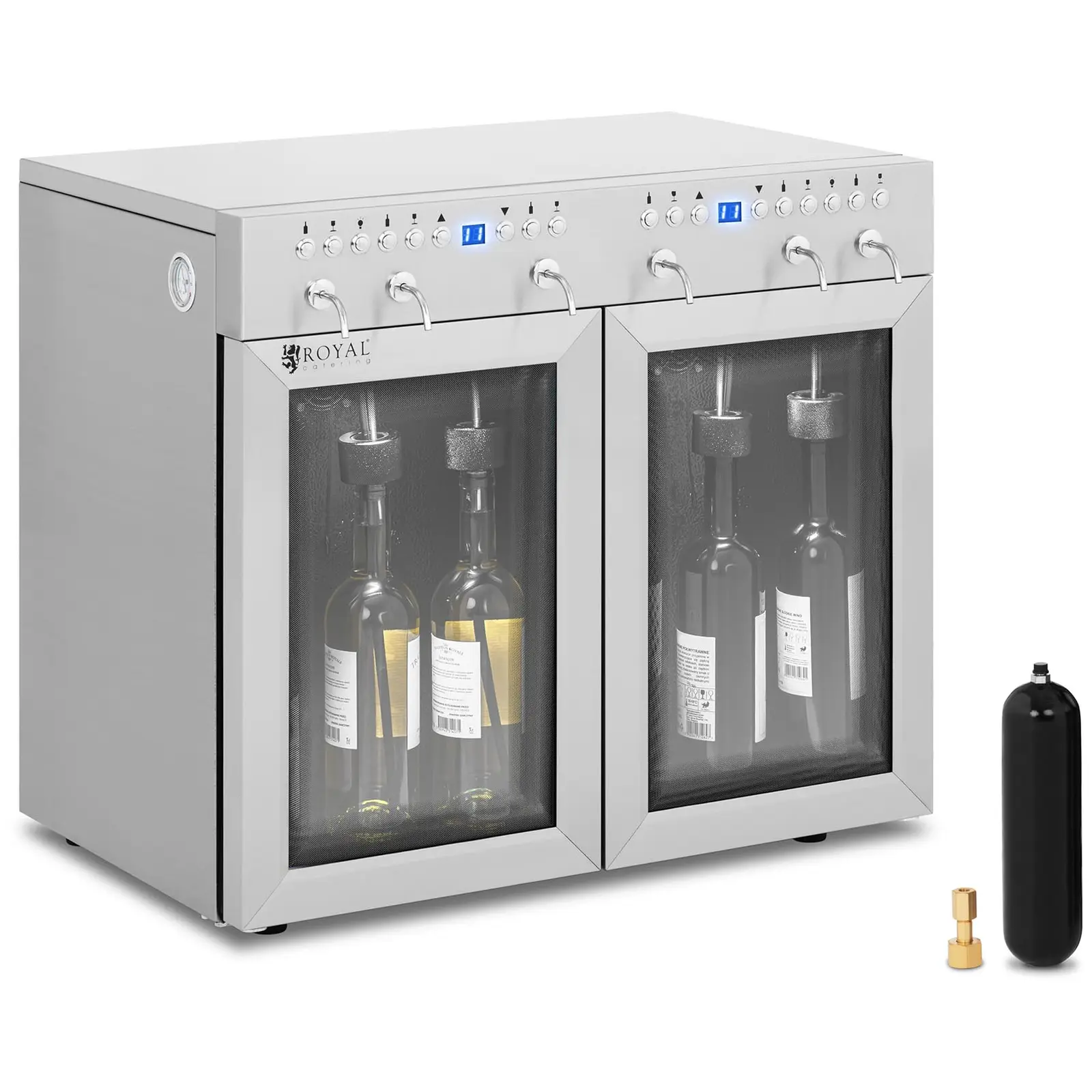 Factory second Wine Fridge - with taps - 6 bottles - stainless steel