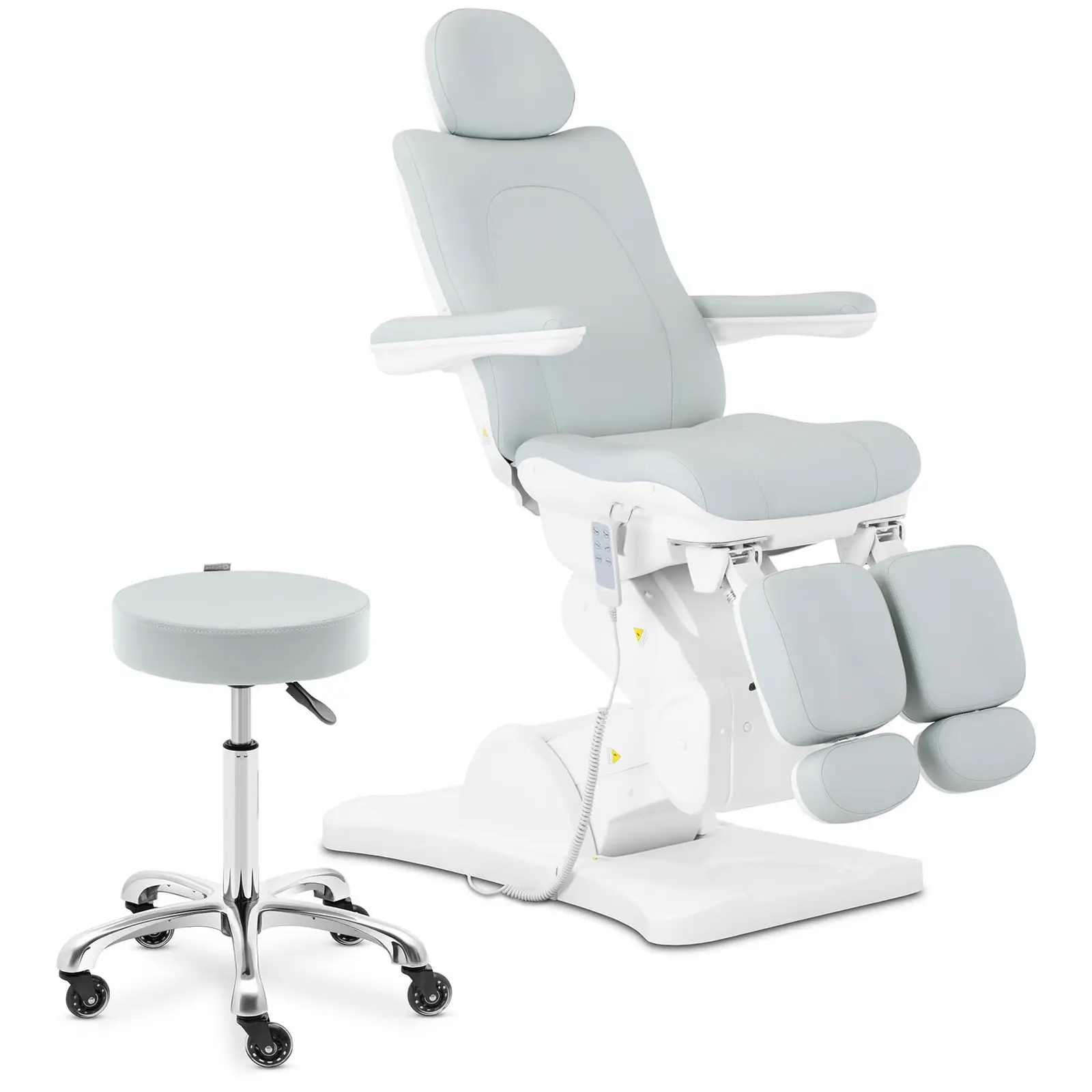 Pedicure chair with rolling stool - pistachio