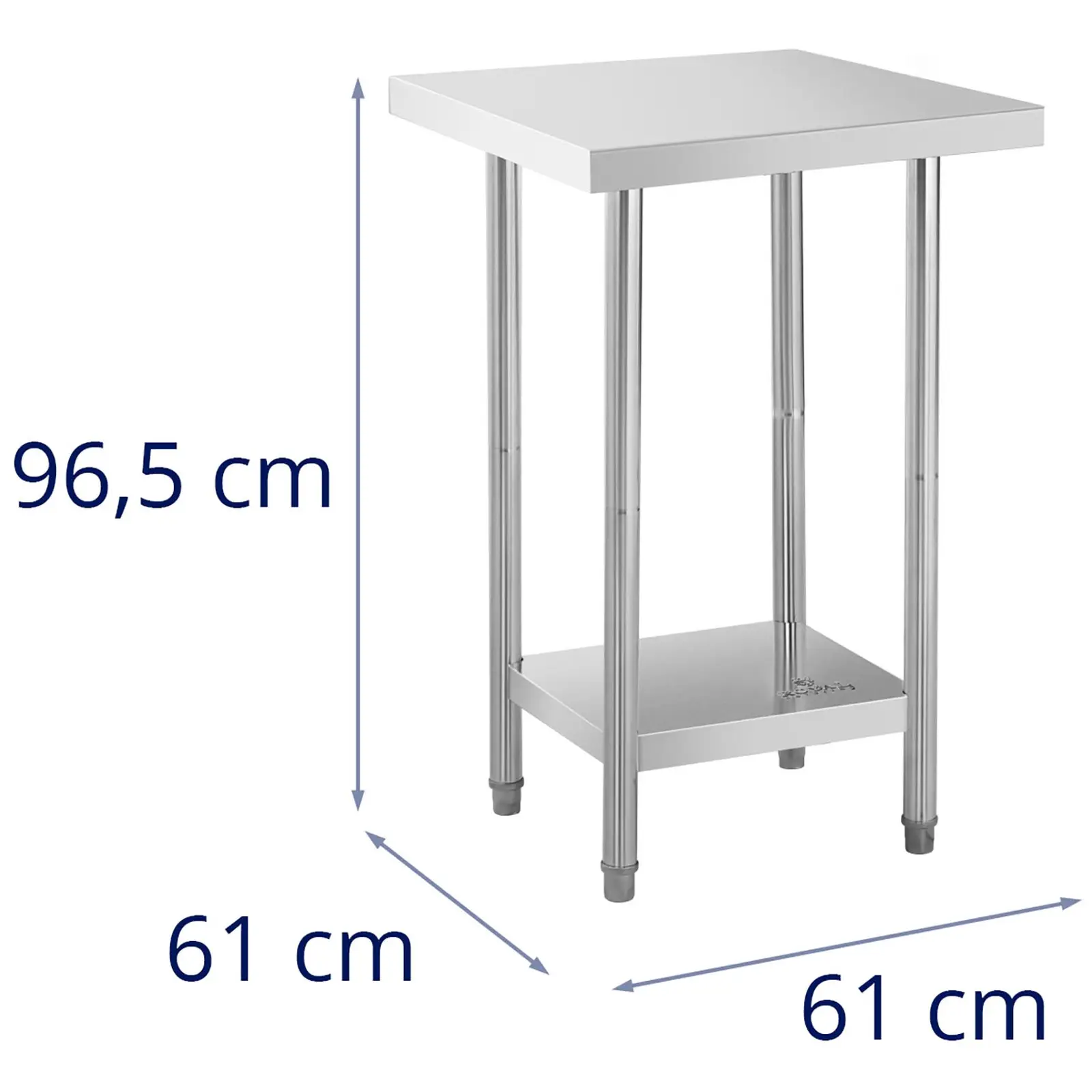 Stainless Steel Work Table - 61 x 61 cm - Royal Catering - 480 kg load capacity