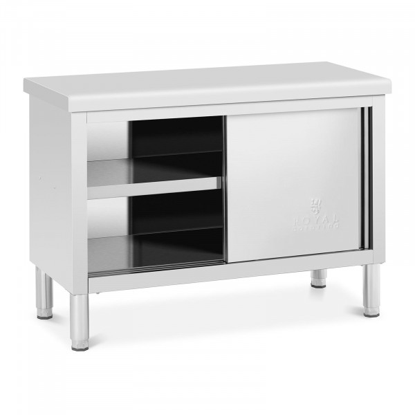 Stainless steel work cabinet - 120 x 50 cm - 390 kg capacity - Royal Catering