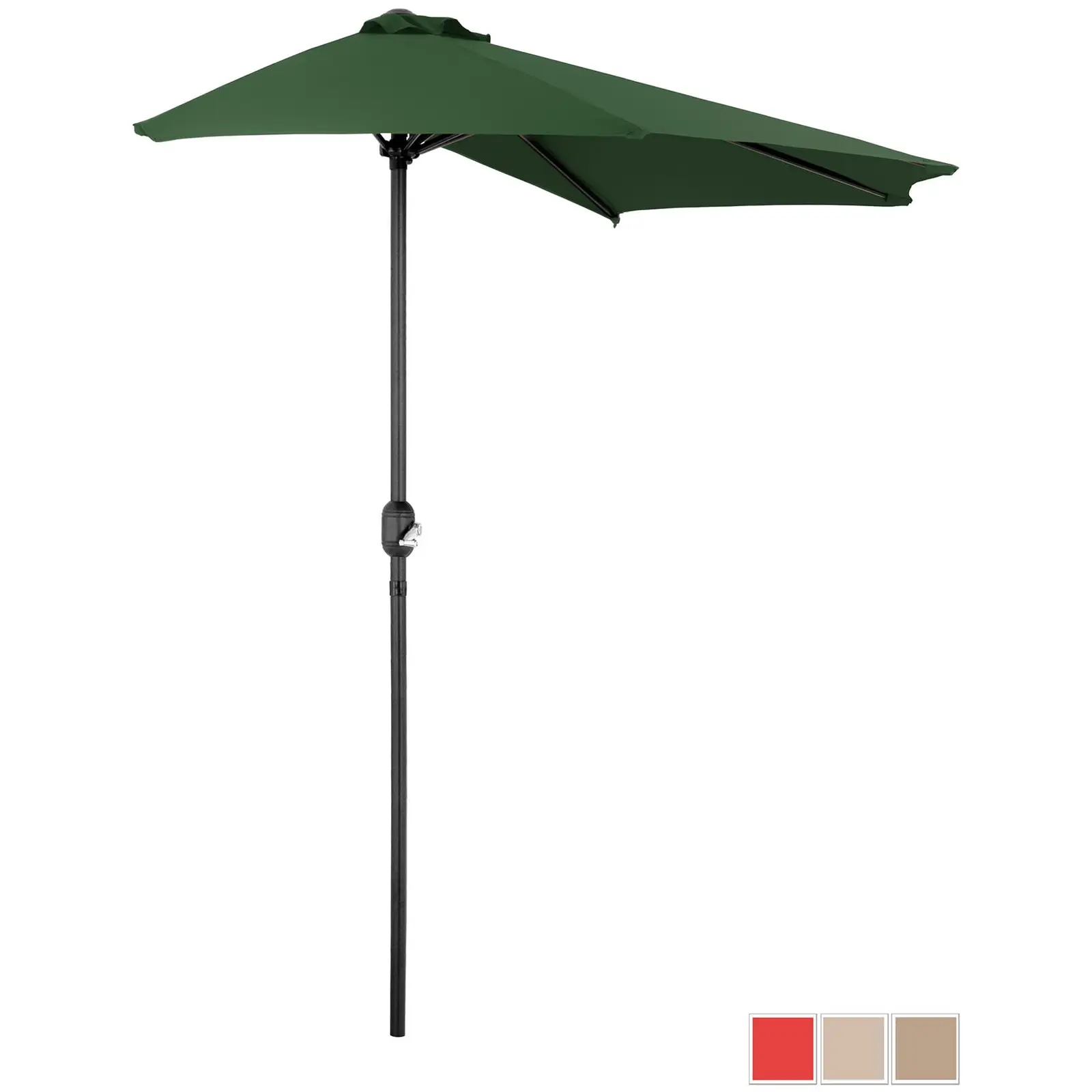 Half Umbrella - green - pentagonal - 270 x 135 cm