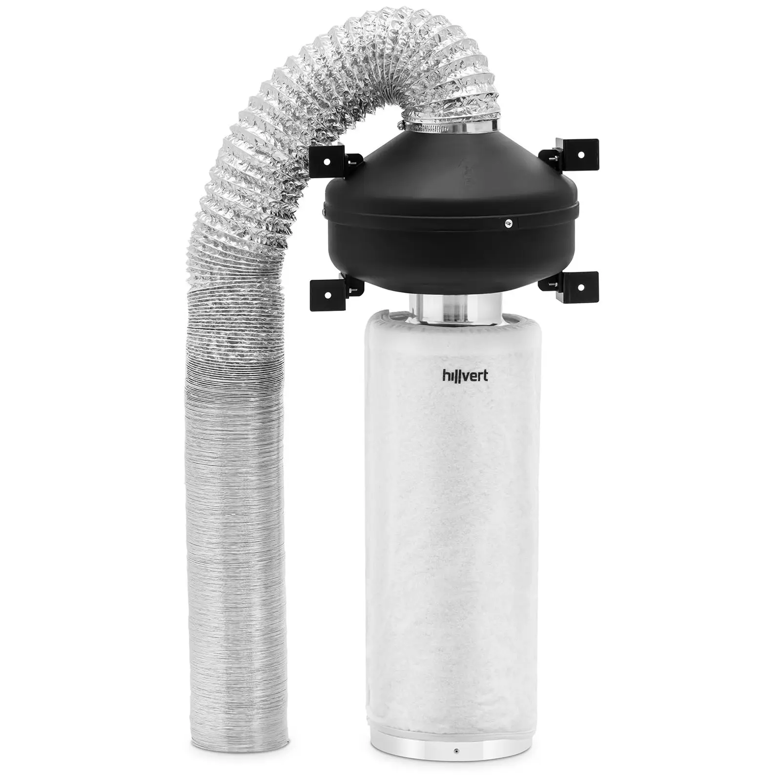Air Filter Set - 50 cm activated carbon filter / tube fan / exhaust air hose - 249,6 m³/h - Ø 102 mm outlet