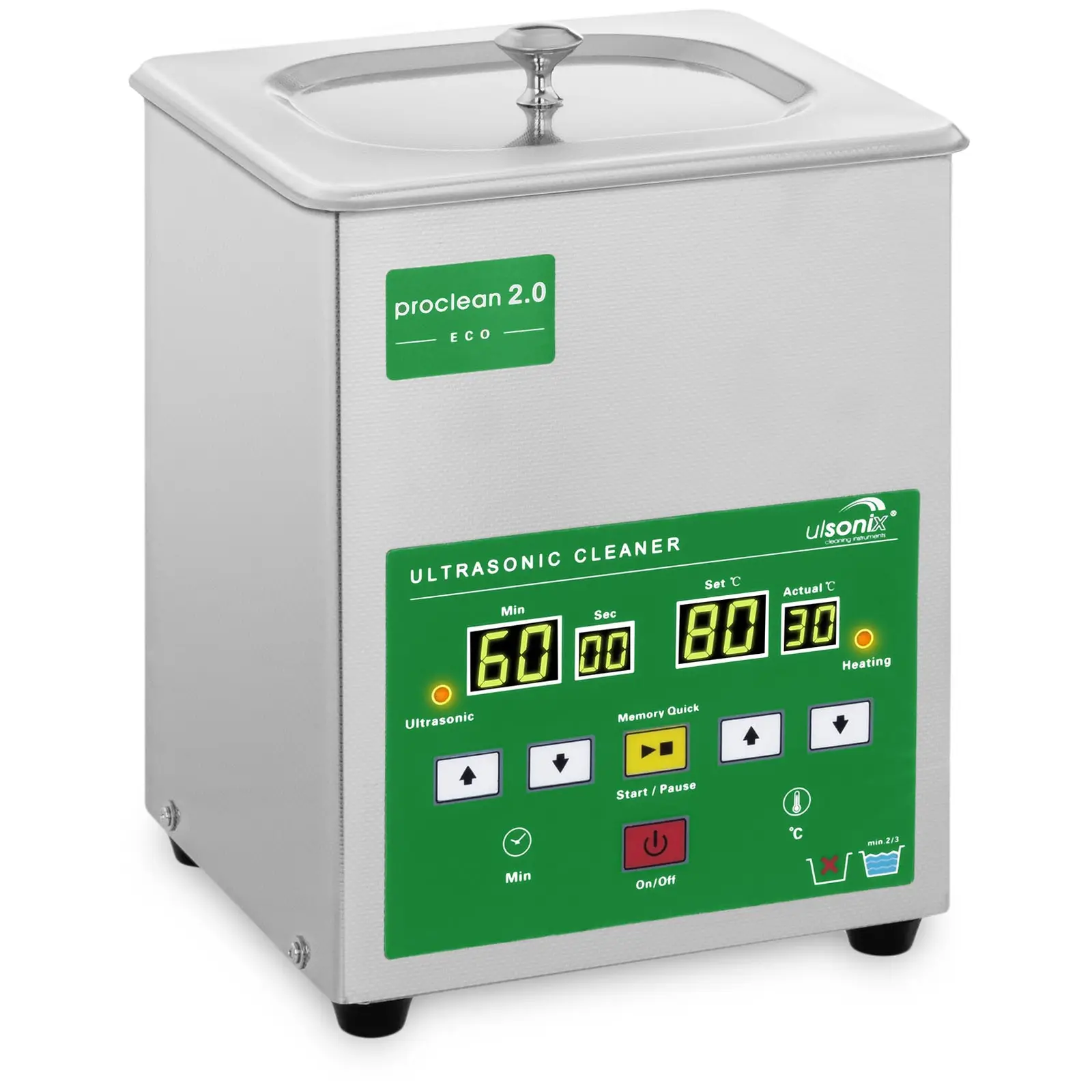 Ultrasonic Cleaner - 2 litres - 60 W - Memory-Quick Eco
