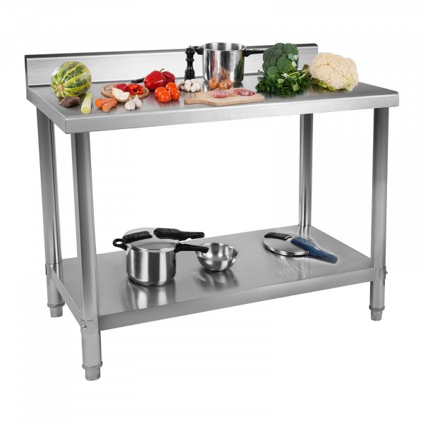 Factory seconds Stainless Steel Table - 120 x 60 cm - Upstand
