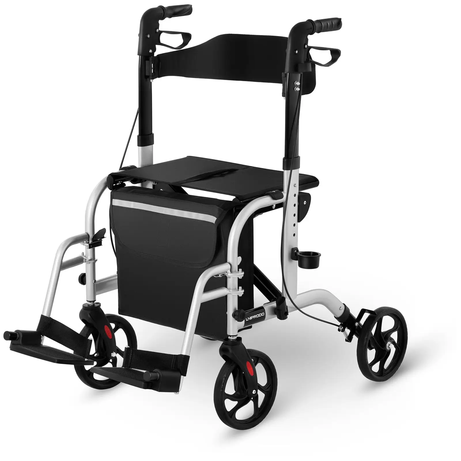 Rollator Wheelchair 2-in-1 - silver - 136 kg