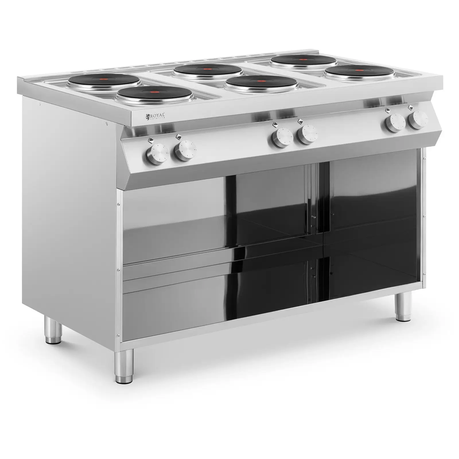 Electric Cooker - 15600 W - 6 plates - base cabinet - Royal Catering