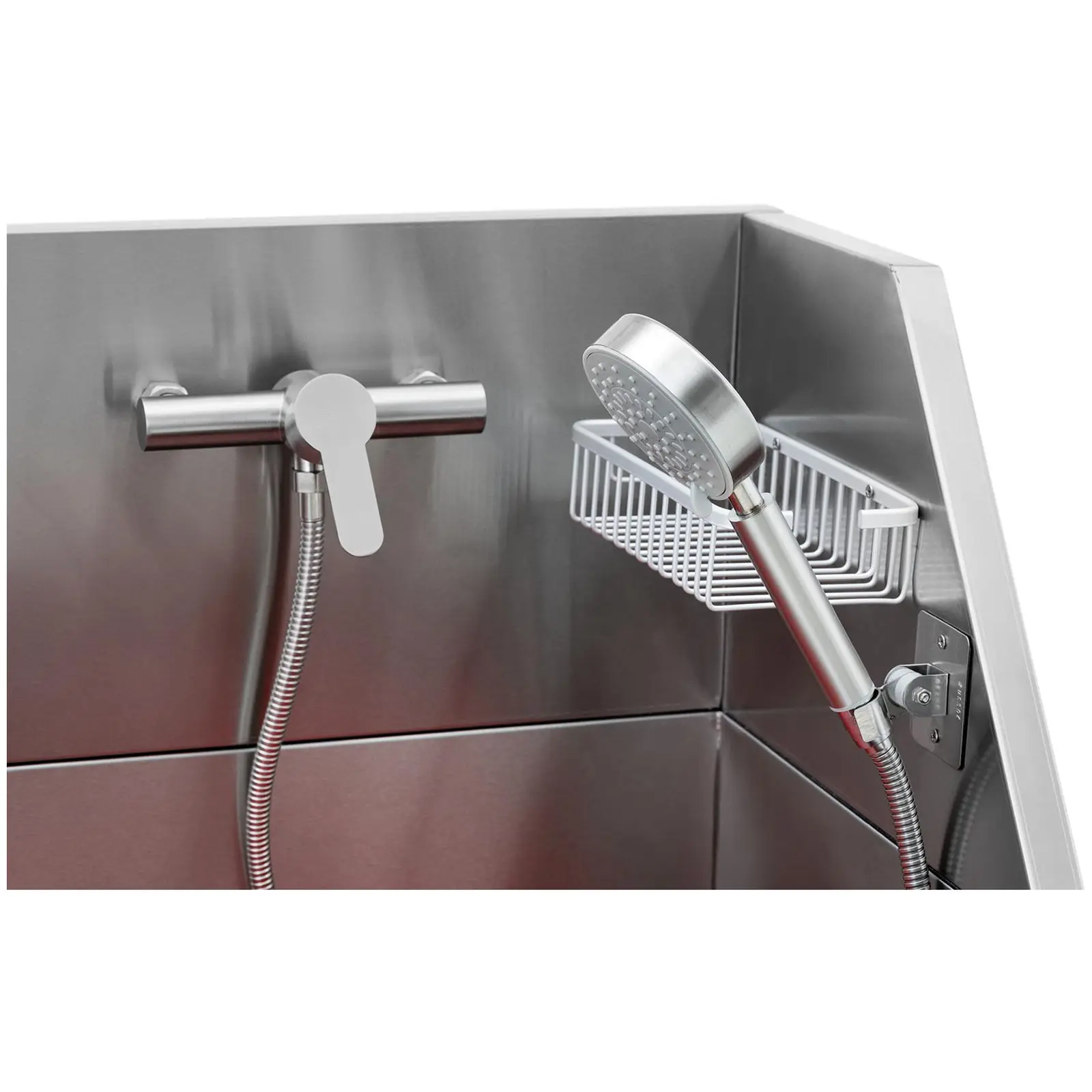 Dog bath - stainless steel - up to 60 kg - with steps