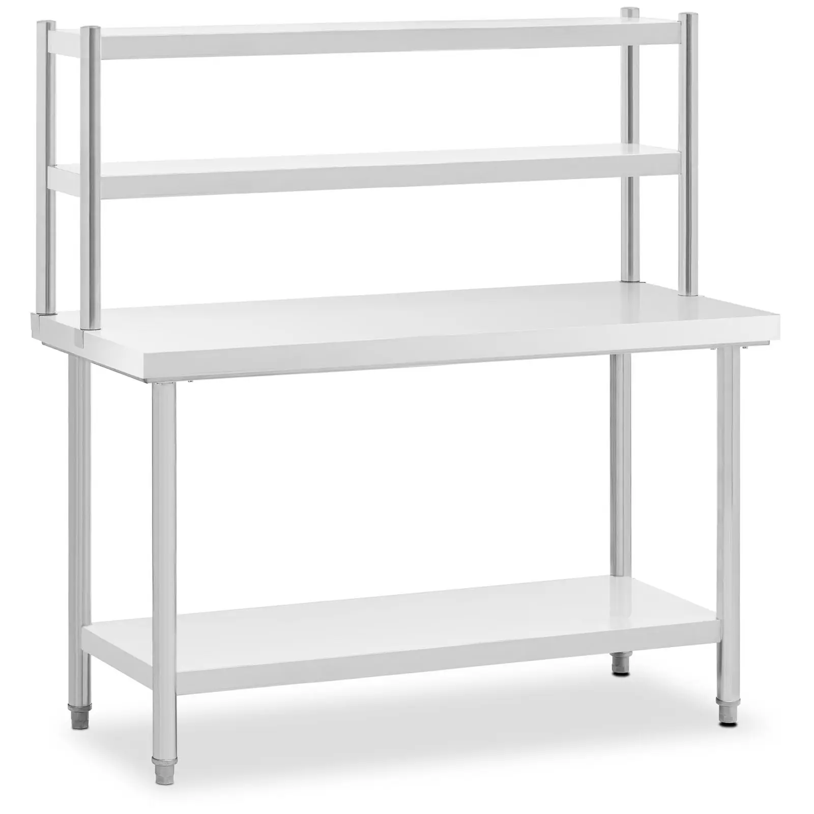 Stainless Steel Table With Shelves - 150 x 60 cm - 300 kg - Royal Catering