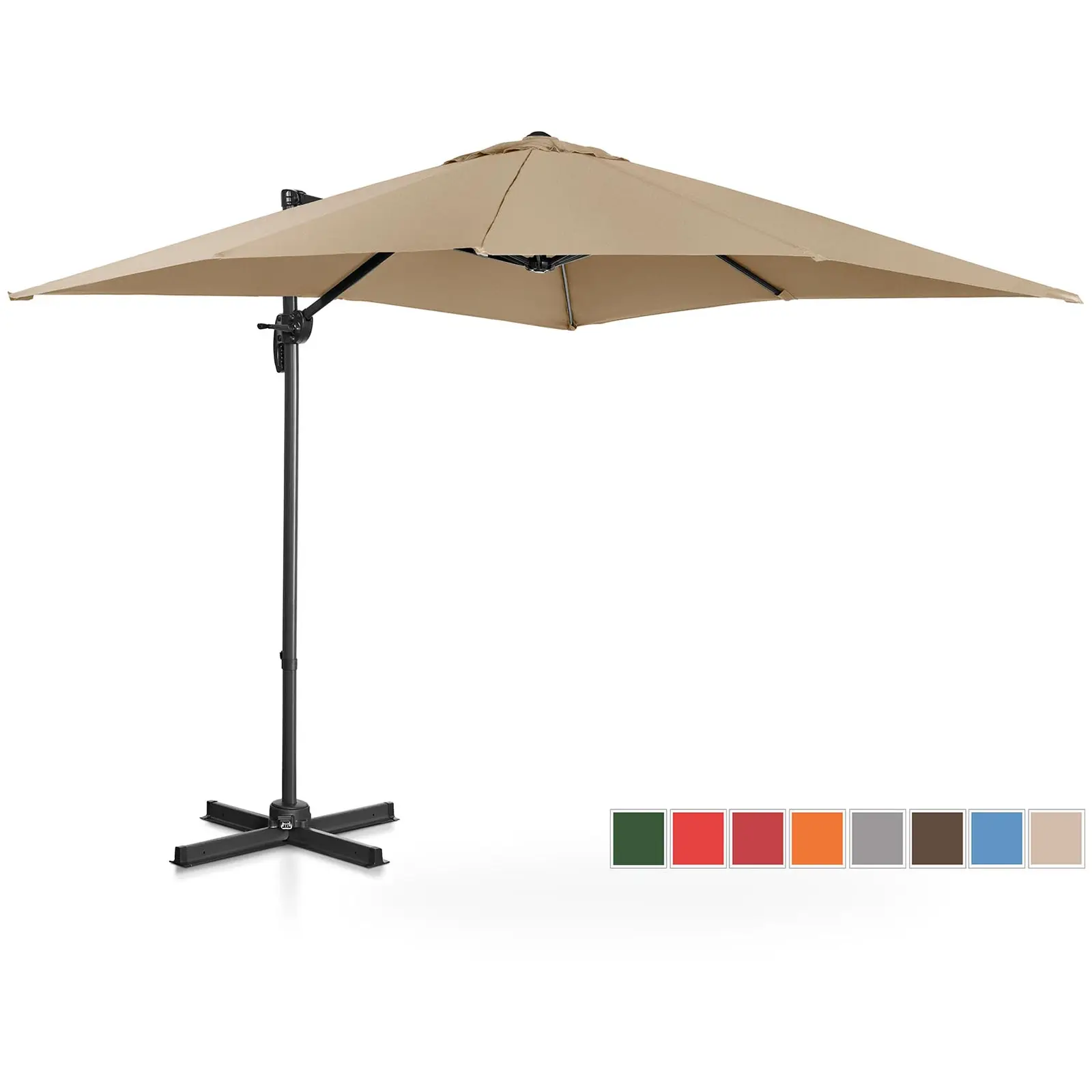 Garden umbrella - taupe - square - 250 x 250 cm - tiltable and rotatable