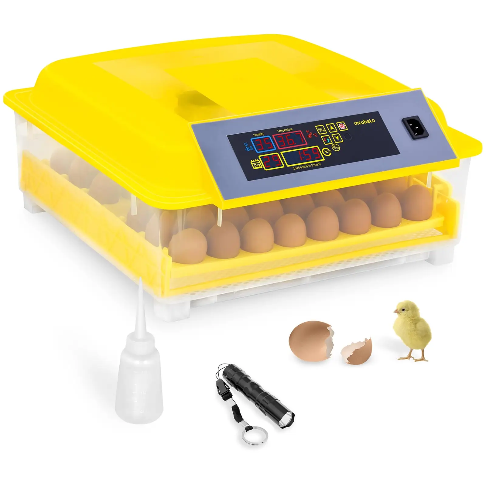Egg Incubator - 48 Eggs - Incl. Egg Candler and Water Dispenser - Fully Automatic