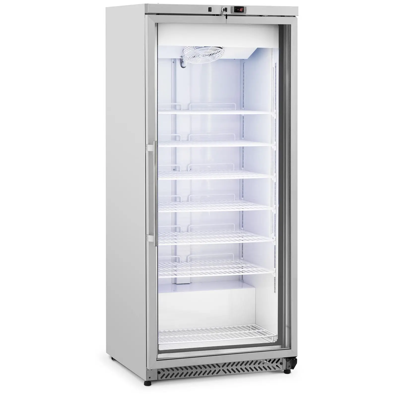 Freezer - 580 L - Royal Catering - glass door - Silver - refrigerant R290