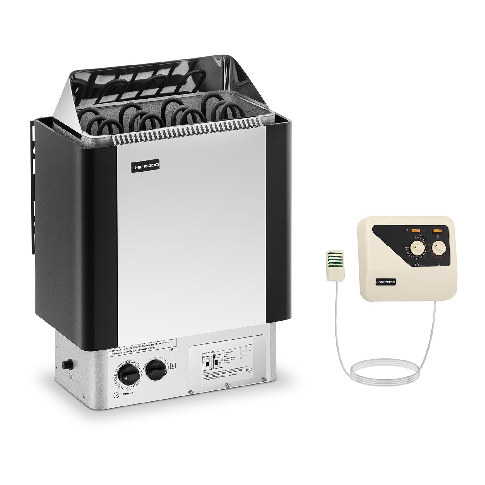 Set Sauna Heater with External Sauna Control Panel - 6 kW - 30 to 110 °C