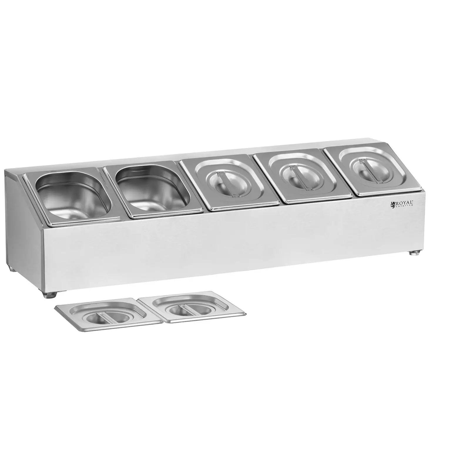 Gastronorm Pan Holder - Incl. 5 GN 1/6 Gastronorm Containers with Lids