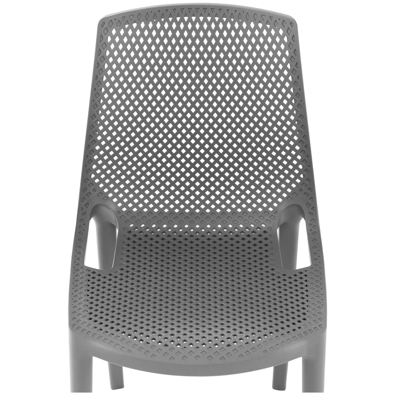 chair - set of 4 - Royal Catering - up to 150 kg - woven backrest - gray