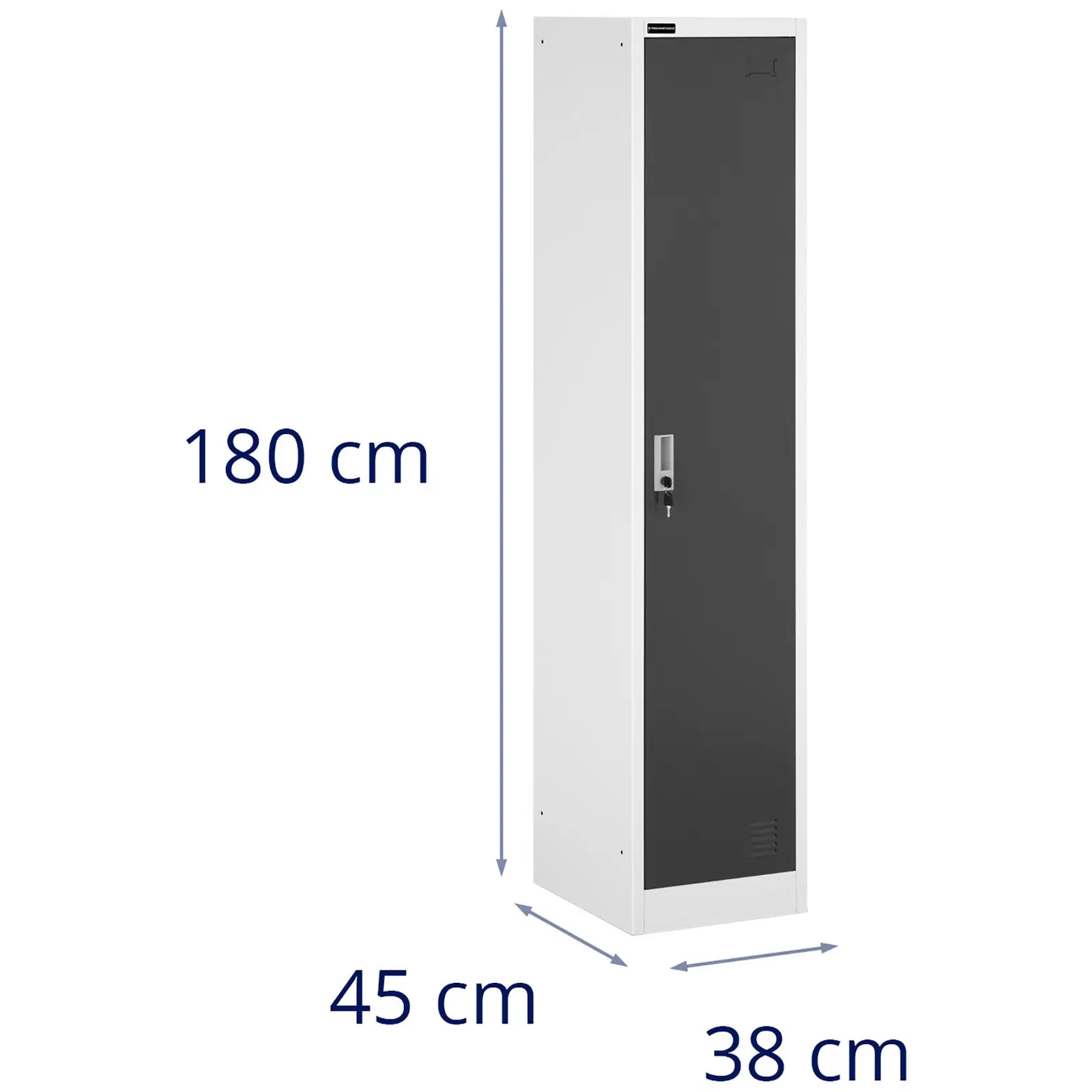 Metal Storage Locker - 1 compartment - grey / dark grey