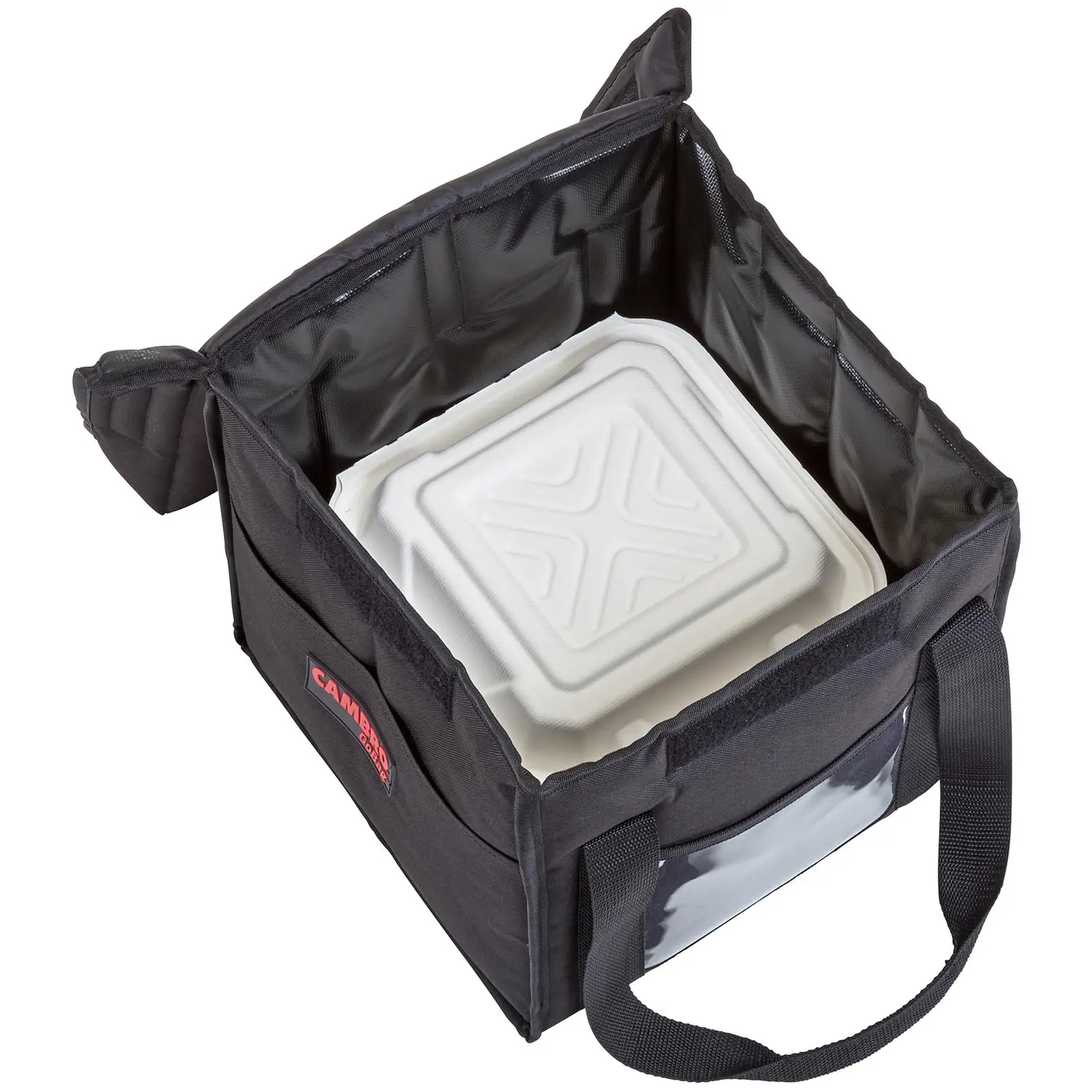 Food Delivery Bag - 25.5 x 25.5 x 28 cm - Black - foldable