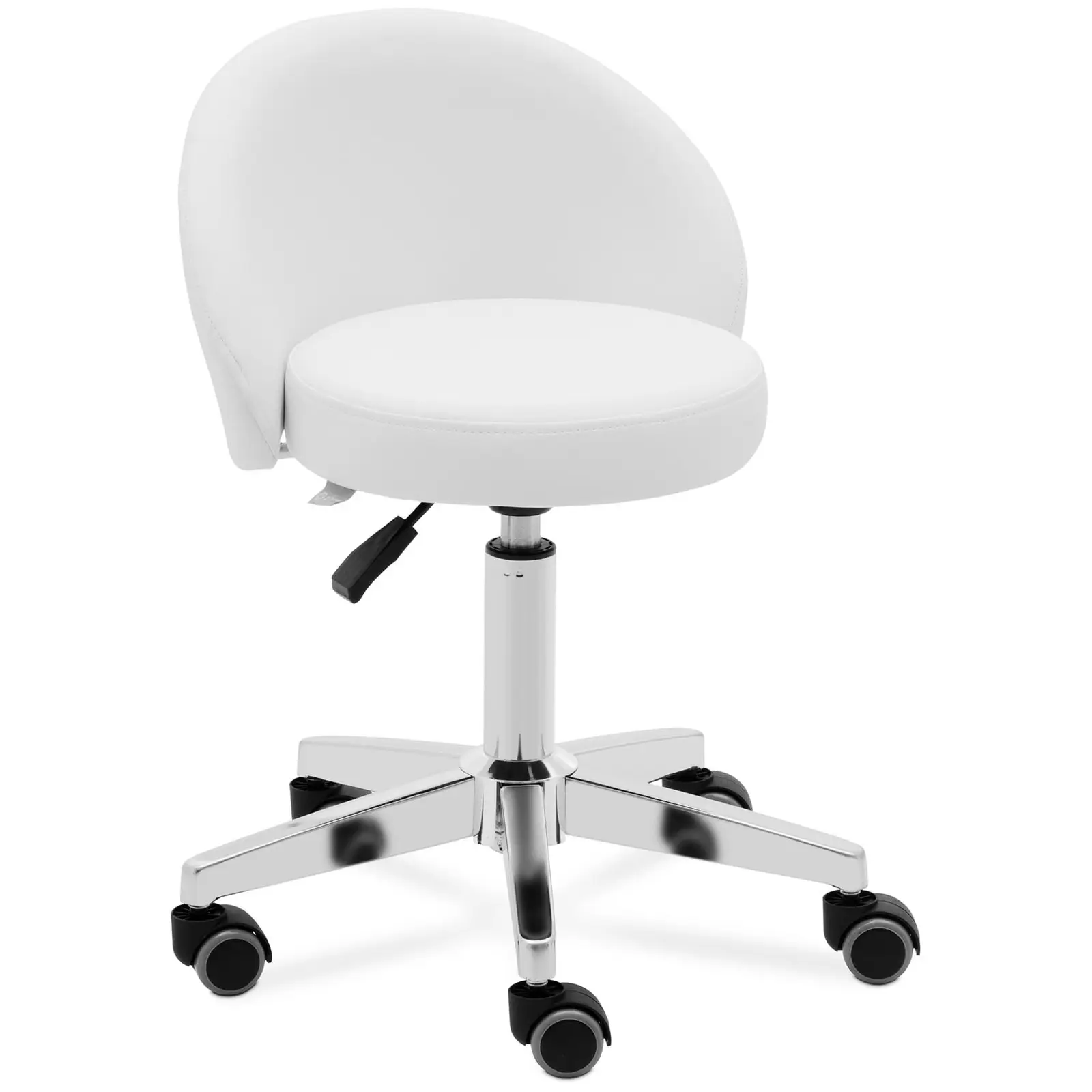Stool Chair With Back - 43 - 57 cm - 150 kg - white