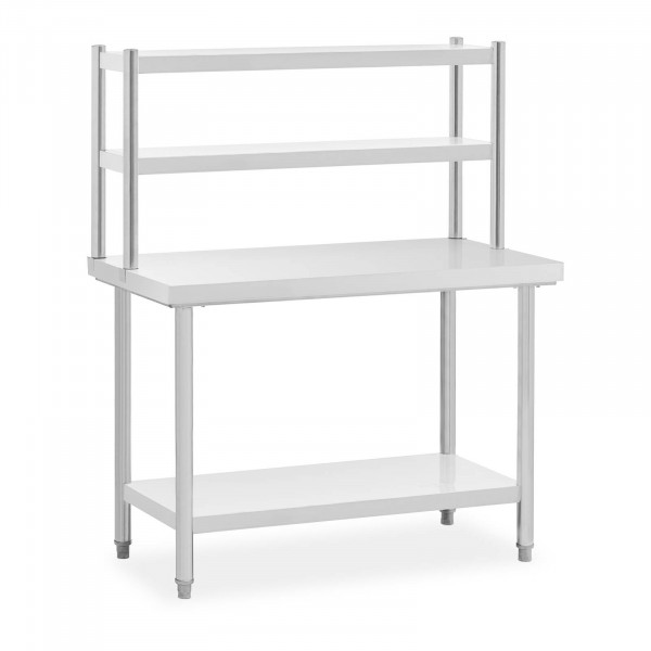 Stainless steel table with shelves - 120 x 60 cm - 300 kg - Royal Catering