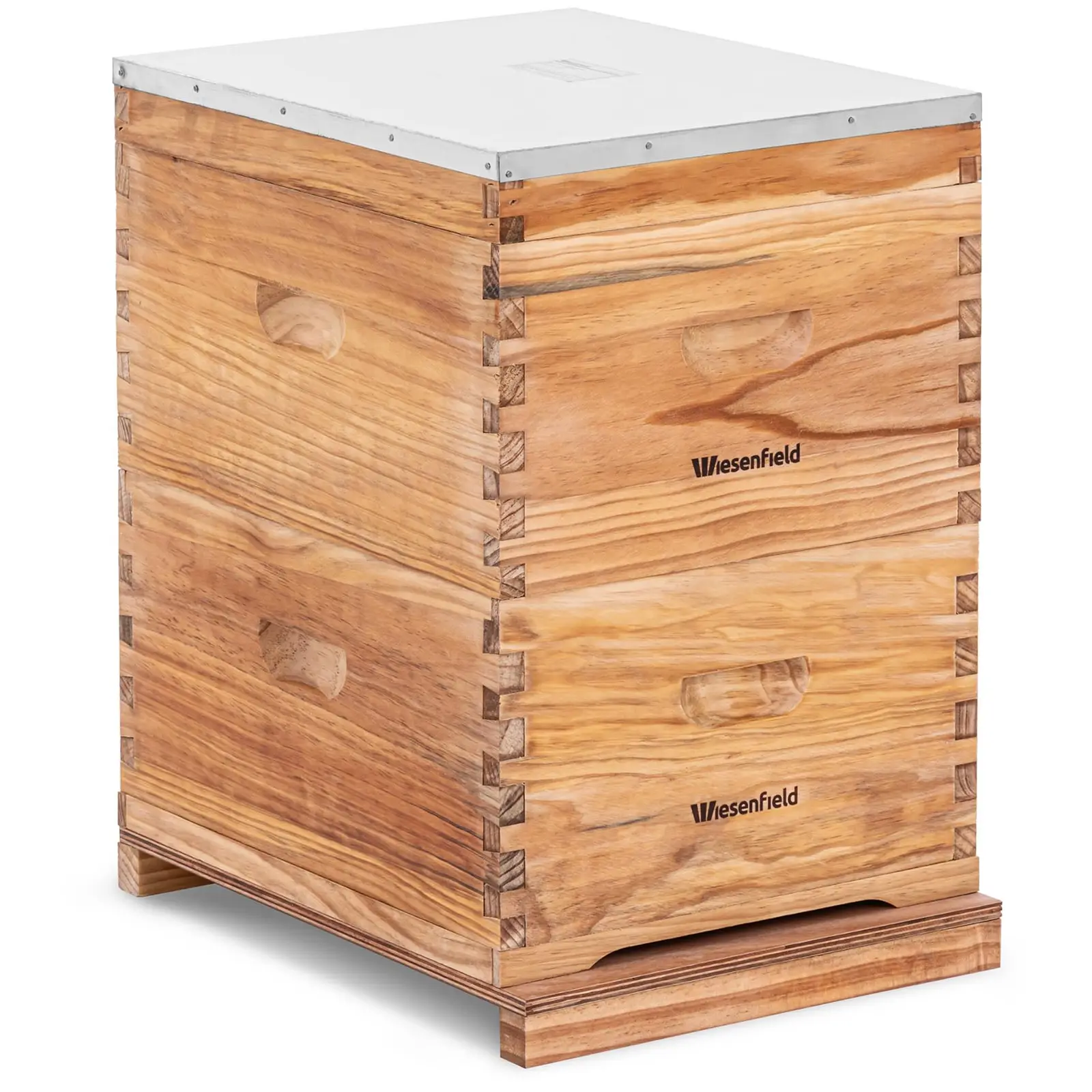 Beehive - 2 frames and floor cassette with entrance hole - ventilation holes with metal cover