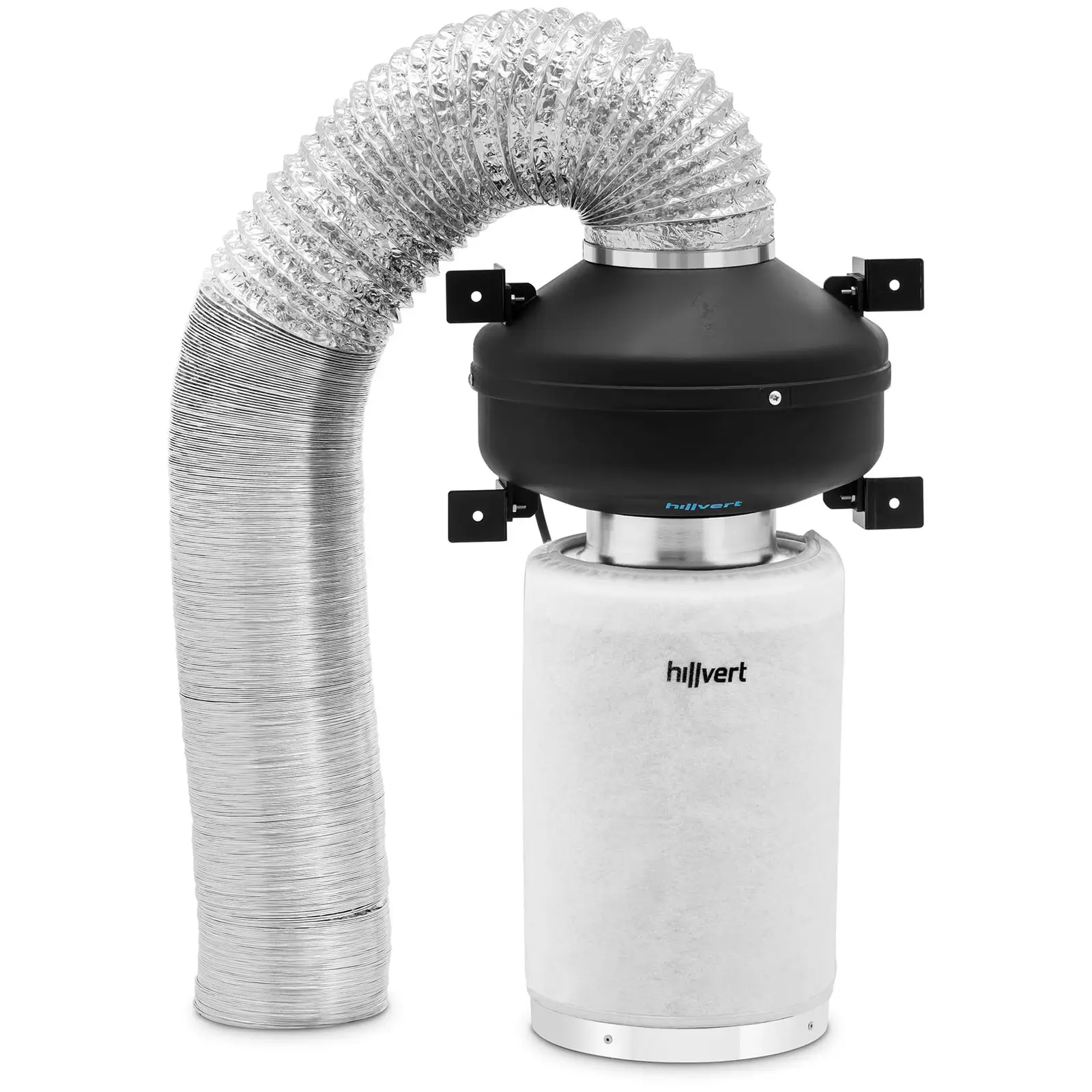 Air Filter Set - activated carbon filter / tube fan / exhaust air hose - Ø 130 mm outlet