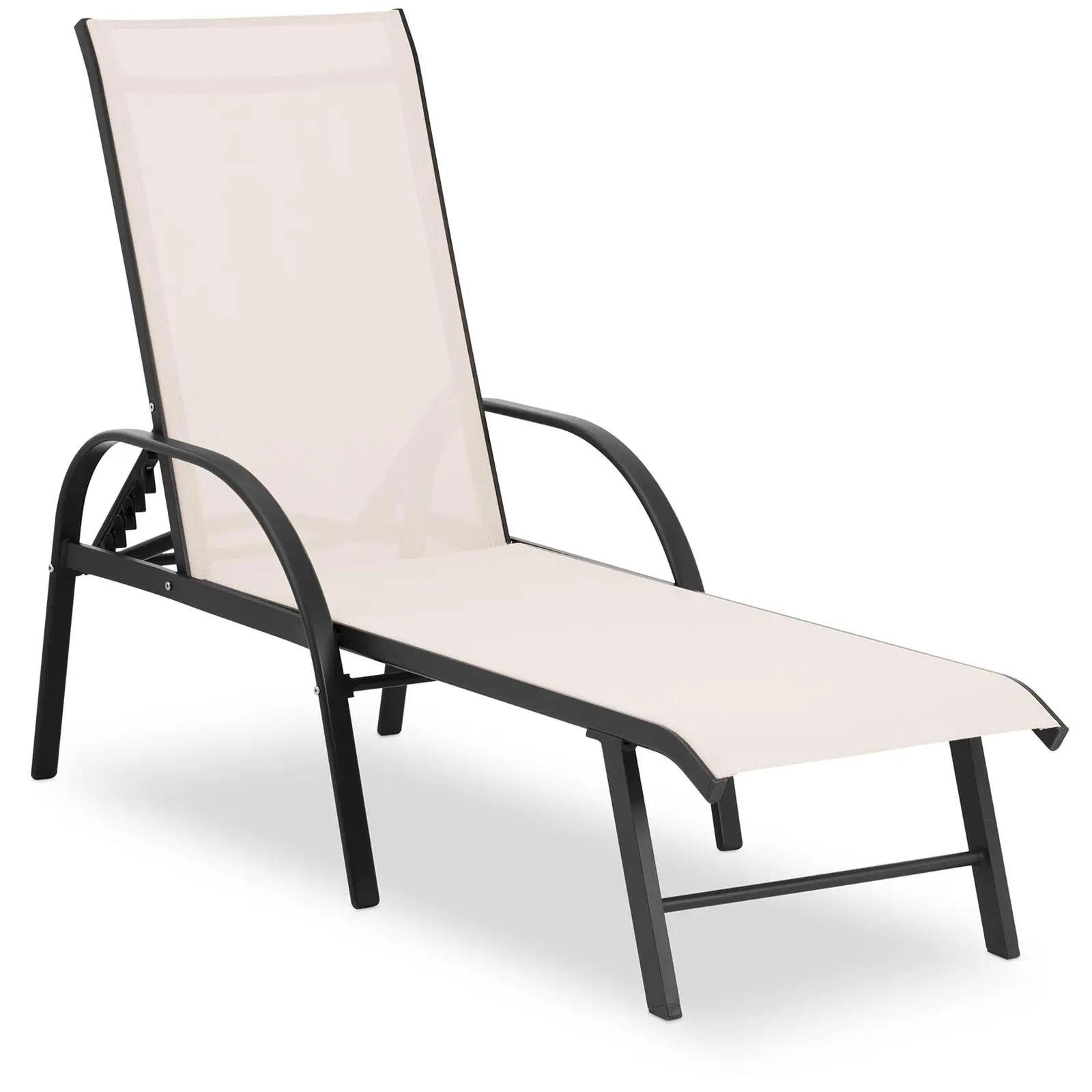 Sunbed - beige - aluminium frame - adjustable backrest
