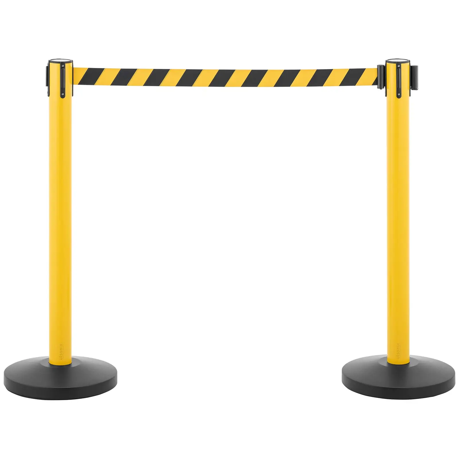 2 Barrier Posts - with strap - 200 cm - yellow/black