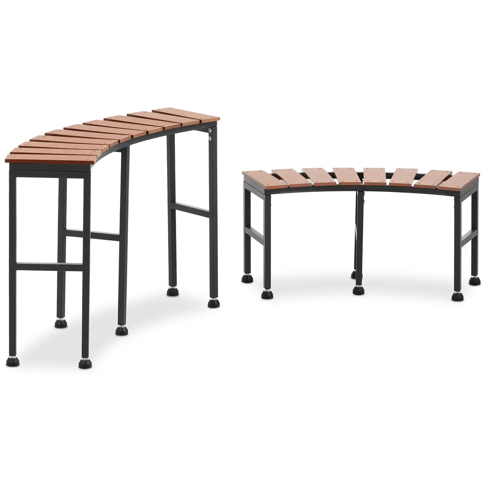 Spa Surrounding - 78 x 25 x 60 - round - steel / wood plastic - brown