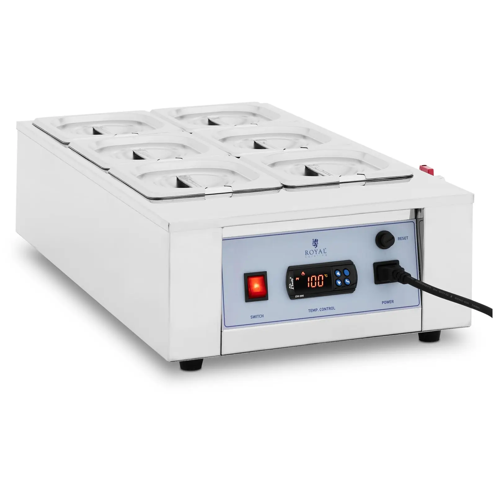 Chocolate Melter - 6 x 1,5 l - up to 100 °C - Royal Catering