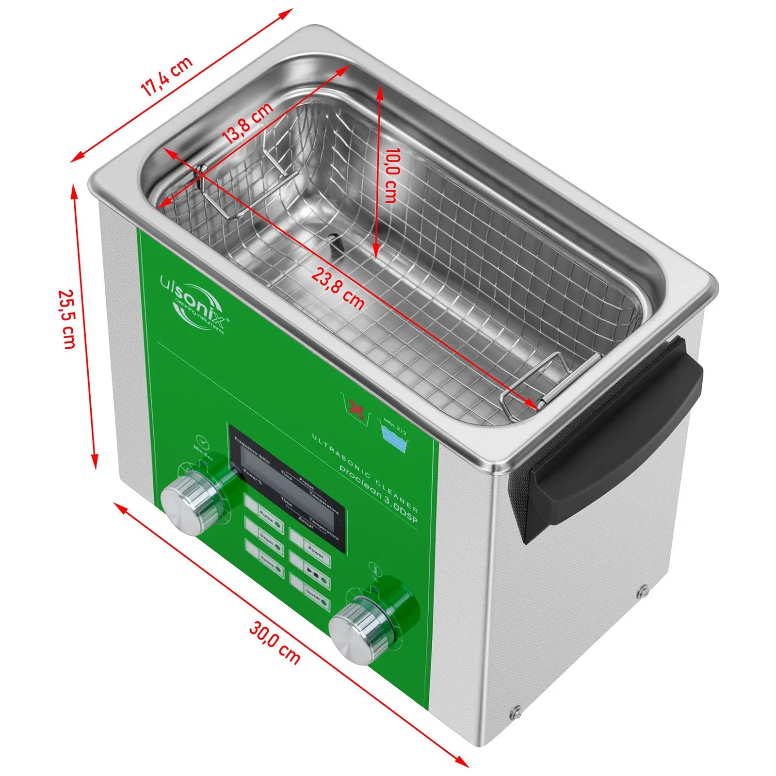 Ultrasonic Cleaner - 3 litres - degas - sweep - pulse