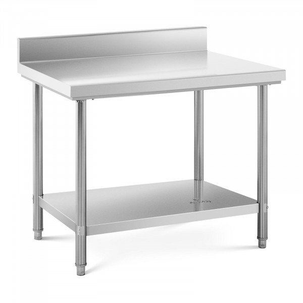 Stainless Steel Work Table - 100 x 70 cm - upstand - 190 kg load capacity - Royal Catering