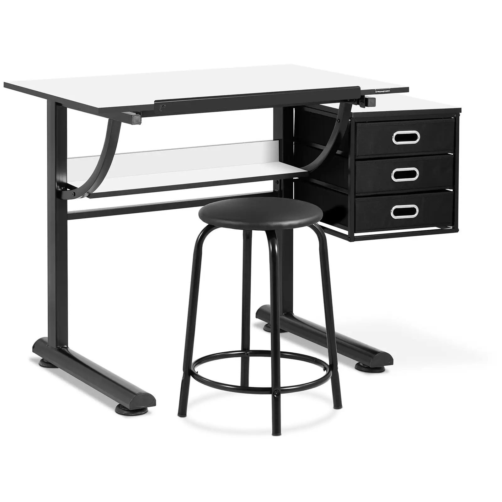 Drawing table with stool for architects and artists - 900 x 600 mm - drawers