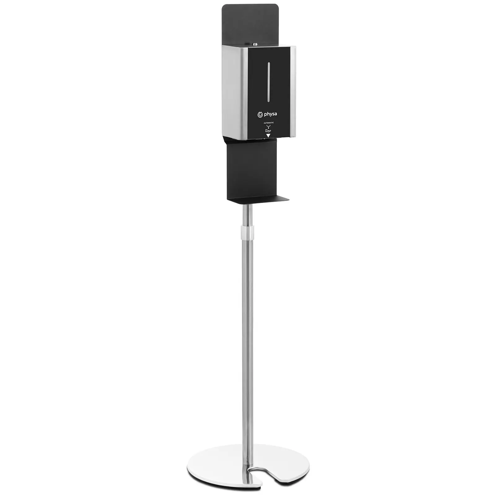 Hand Sanitiser Dispenser - 1 L - base - Stainless steel, acrylic, steel base - round