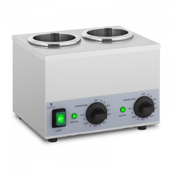 Sauce Warmer - 2 x 1 L - Control panel at the bottom - Royal Catering