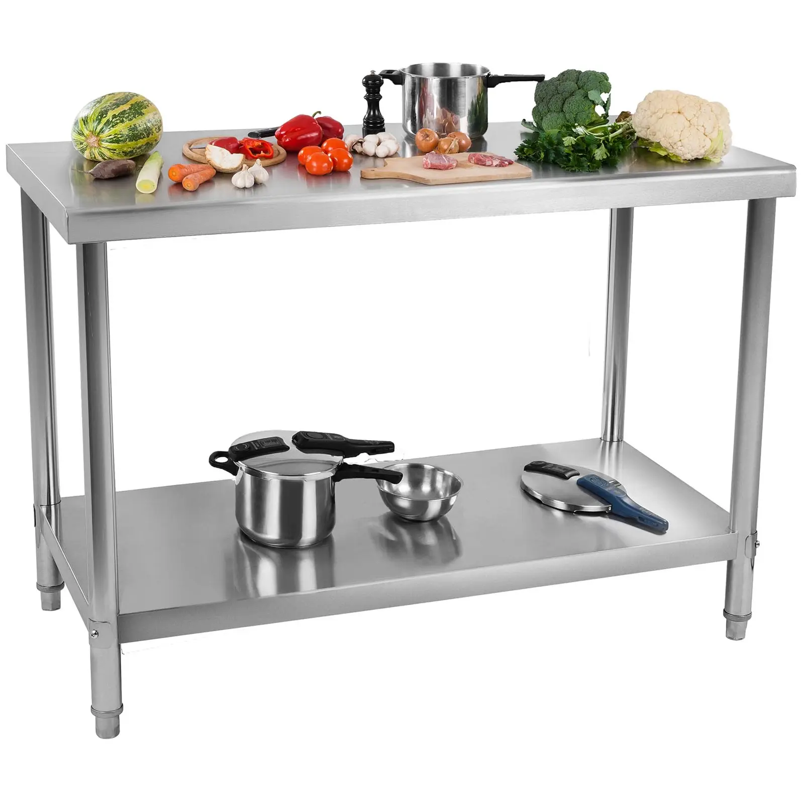 Stainless Steel Table - 120 x 70 cm - 143 kg loading capacity 