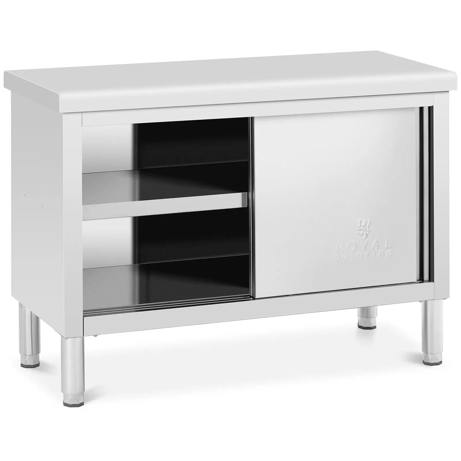 Stainless steel work cabinet - 120 x 50 cm - 330 kg capacity - Royal Catering