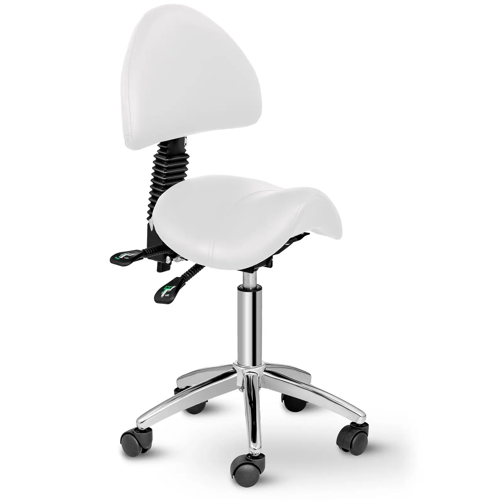 Saddle Chair with Back Support - 550-690 mm - 150 kg - White