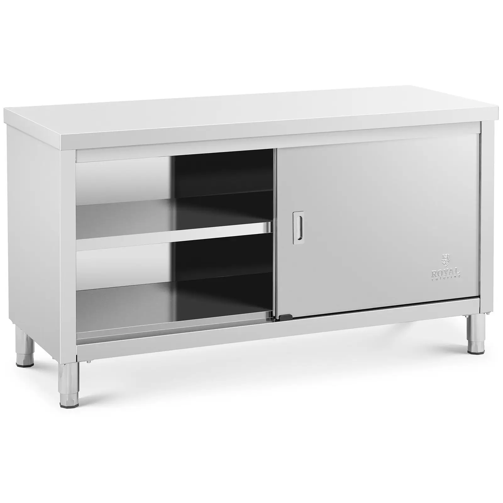 Stainless steel work cabinet - 150 x 60 x 85 cm - 600 kg Load capacity