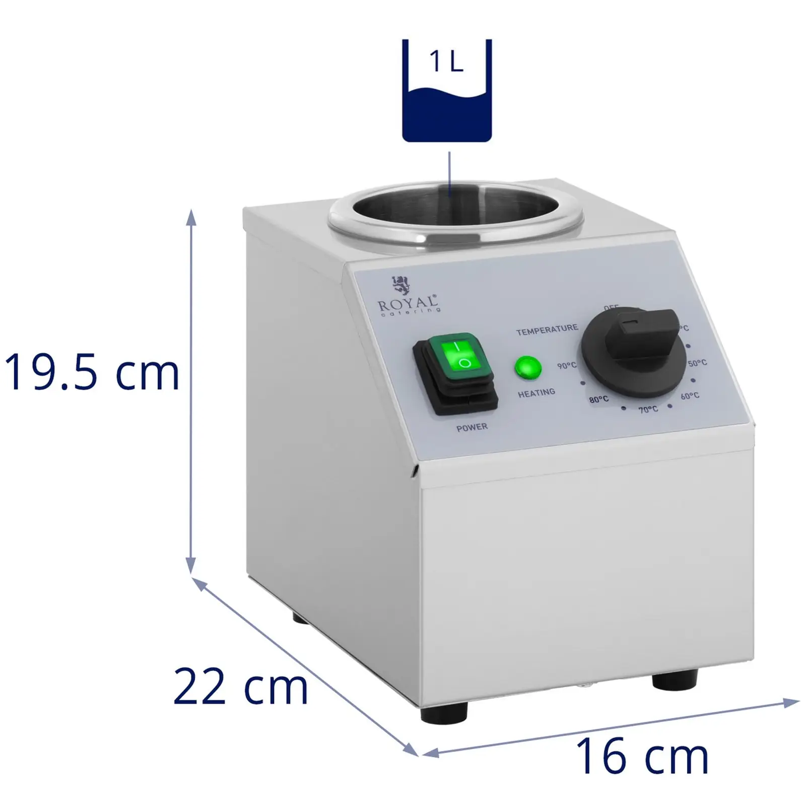 Sauce Warmer - 1 x 1 L - Top control panel - Royal Catering