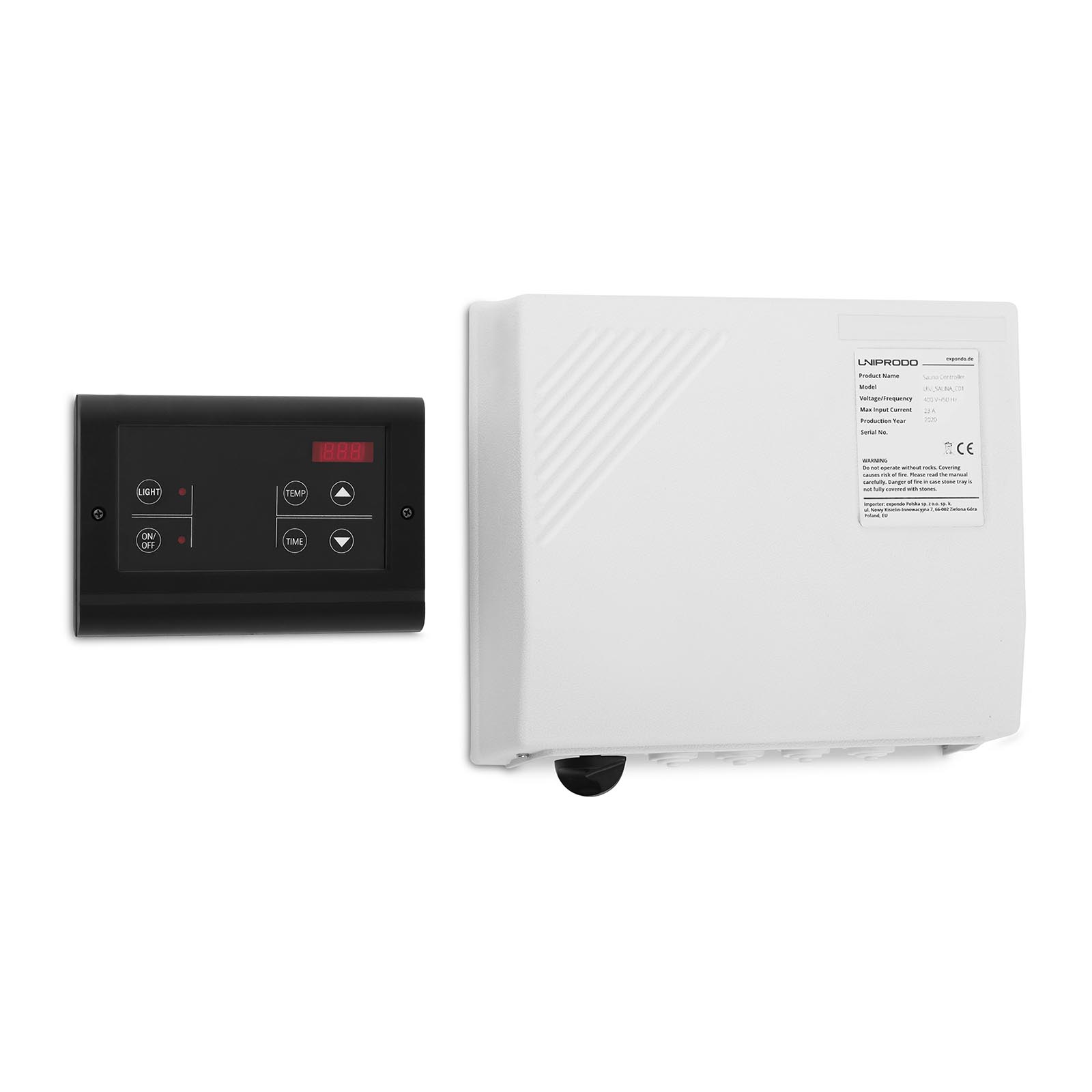 Set Sauna Heater with Sauna Control Panel - 9 kW - cylindrical - 30 to 110 °C